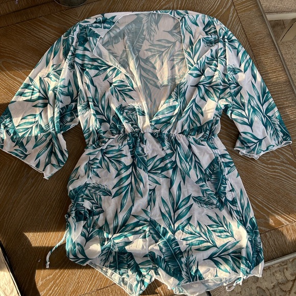 Tropical Triangle Top Bikini Bottoms Matching Romper Cover Up Swim Set Swimsuit - Picture 6 of 16